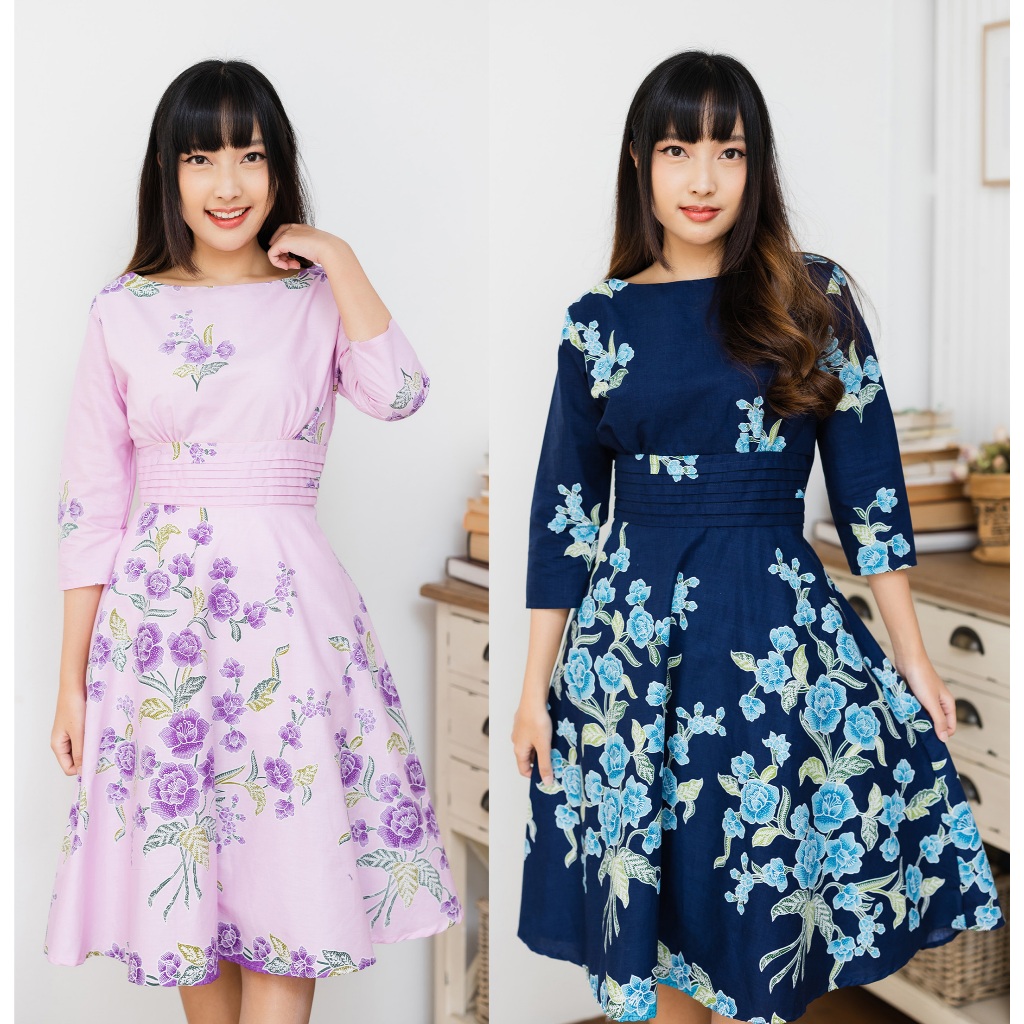 ชุดเดรส Dress เสื้อผ้าผู้หญิง เดรสลายดอก ชุดลายดอกไม้ ชุดทำงานผู้หญิง เสื้อทำงาน เดรสเรียบร้อย เดรสท