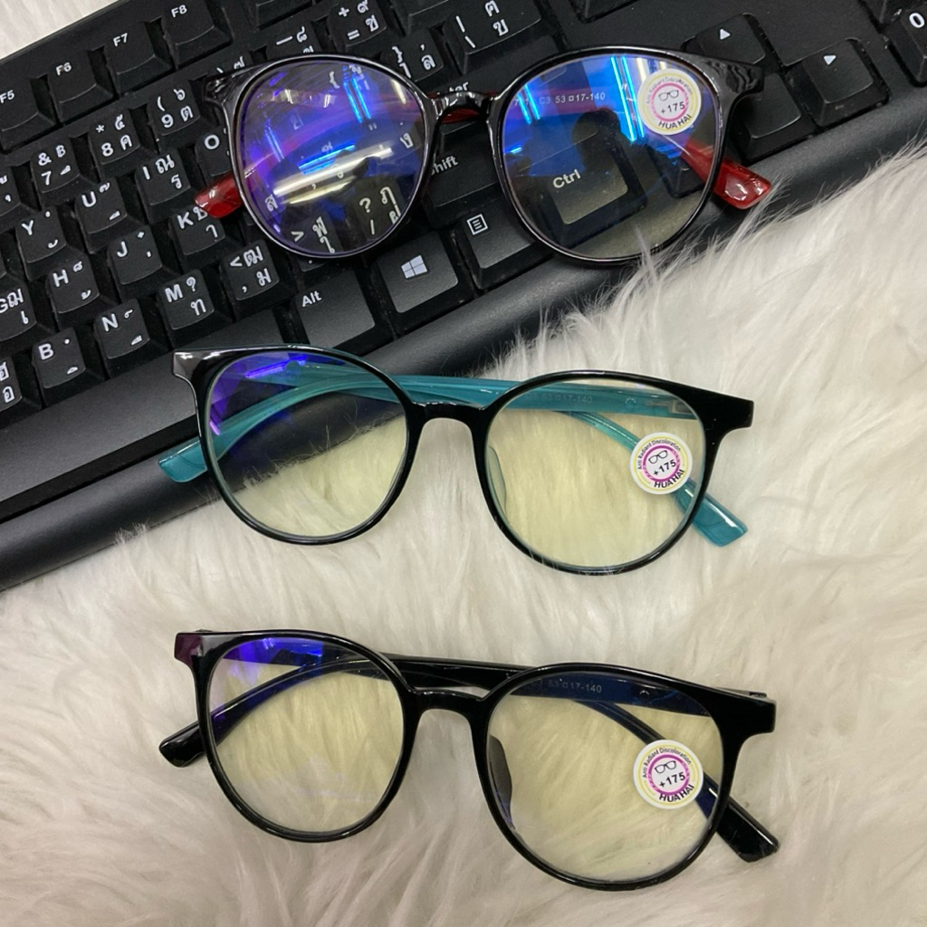 พร้อมส่ง🇹🇭สายตายาวกรองแสงสีฟ้าทรงหยดน้ำเลนส์กว้าง(7010)