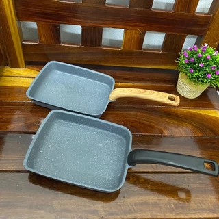 กระทะไข่ม้วน กระทะสี่เหลี่ยม เคลือบnon-stick ด้ามพลาสติก (ไม่มีตะหลิวซิลิโคน)