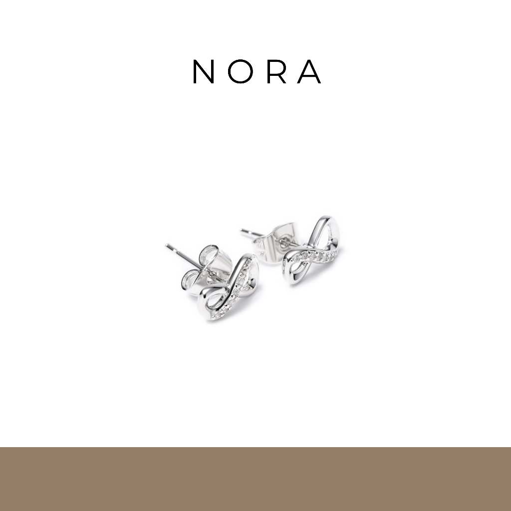 Jewelry ต่างหูแพลตตินัม ต่างหูผู้หญิง ต่างหูสตั๊ดอินฟินิตี้ ของขวัญแฟชั่น E251901