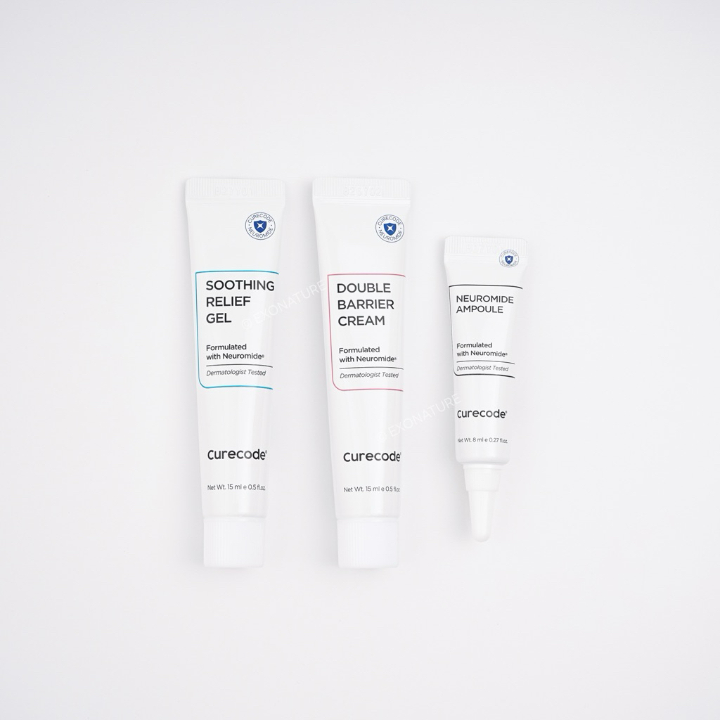 ของแท้ • พร้อมส่ง ⛅️✨ Curecode Soothing Relief Gel 15ml / Neuromide Ampoule 8ml / Double Barrier Cream 15ml – โปรปัง