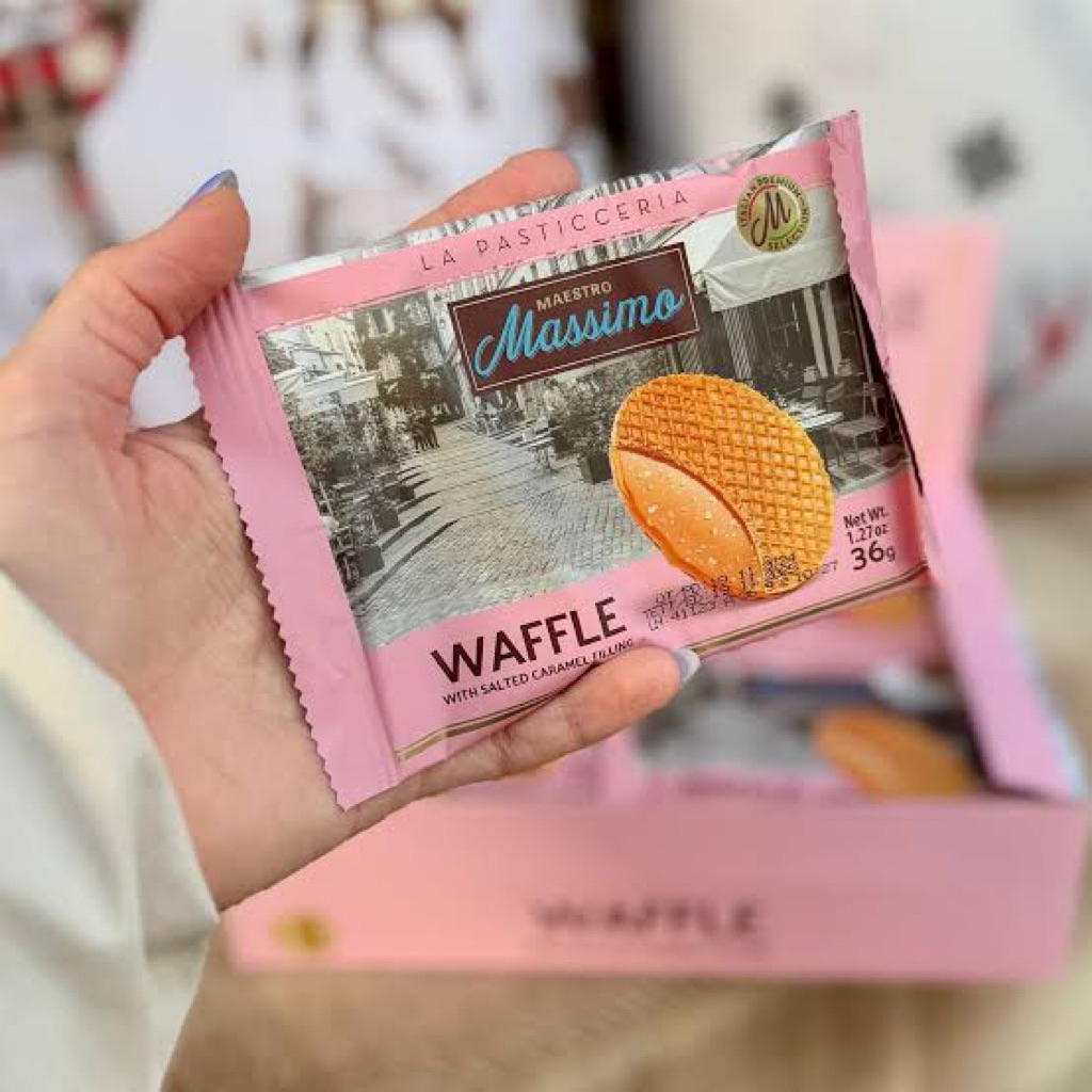 Maestro Massimo Waffle วาฟเฟิลไส้คาราเมลเกลือ หอมละมุน ของนำเข้าจากอิตาลี