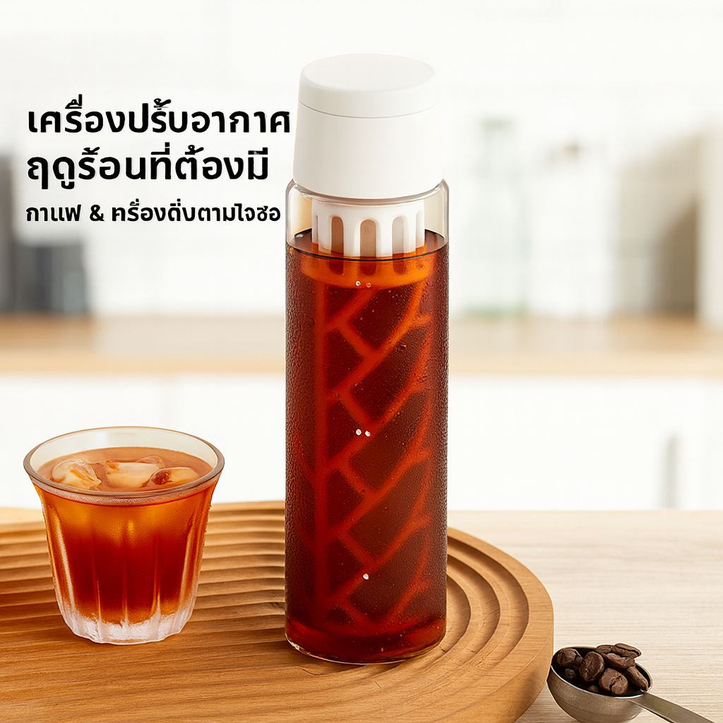 550ml Glass Cold Brew Coffee Potเหยือกกาแฟสกัดเย็นแก้ว ใช้ชงชาและกาแฟได้ สามารถใส่น้ำร้อนได้