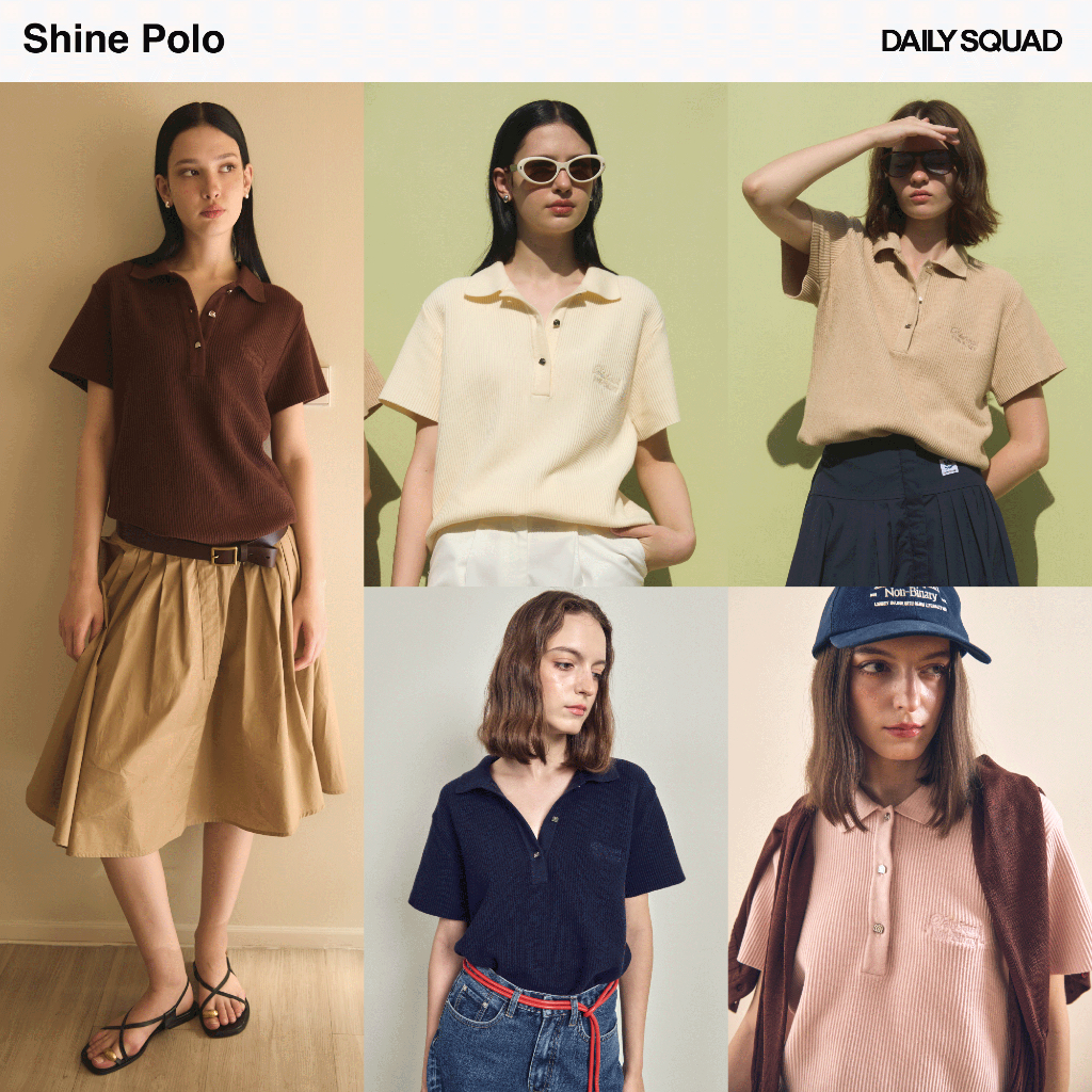 DAILY SQUAD Shine Polo ทรงปล่อย UNISEX