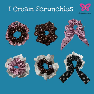 [พร้อมส่ง] I Cream Scrunchies Polkadot (หนังยางรัดผมลายจุด) - UPBEEP's handmade ทุกชิ้น