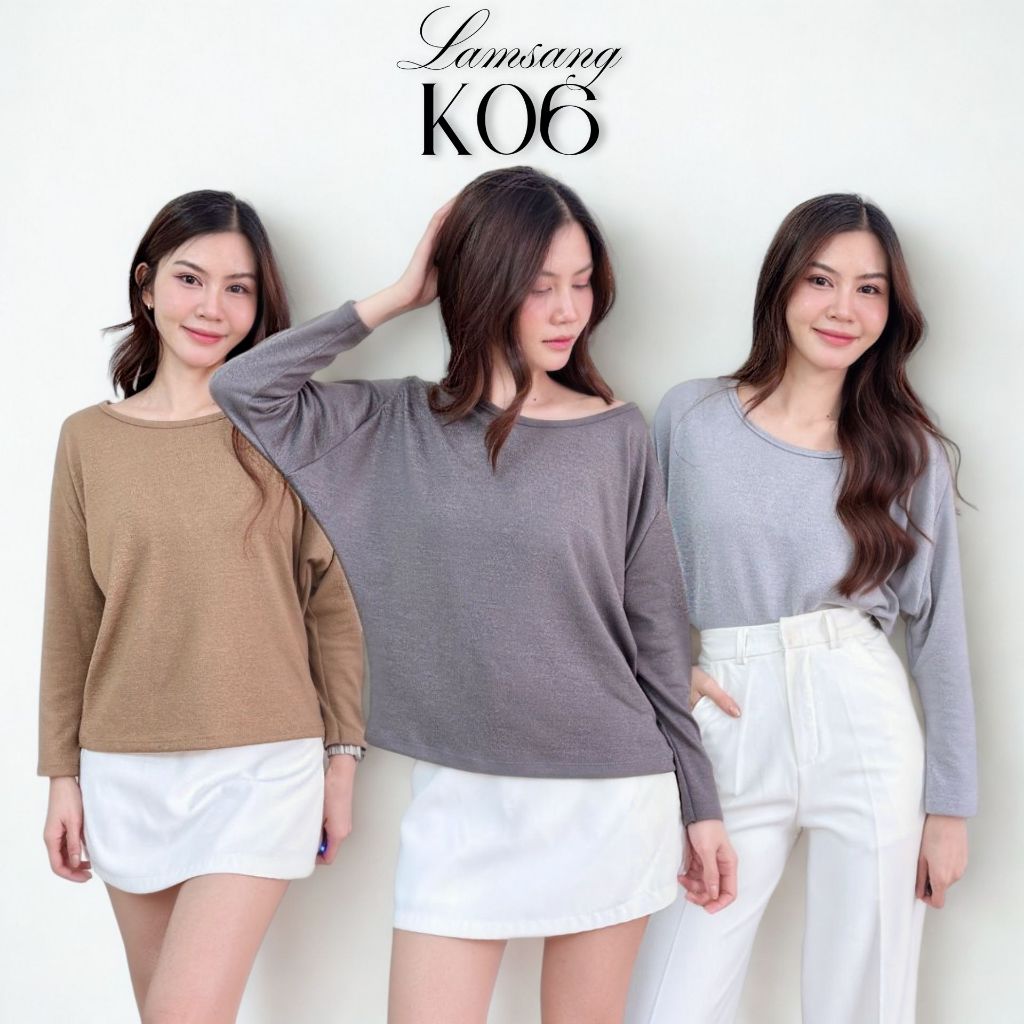 LAMSANG K06 - เสื้อผู้หญิงแขนยาว คอกลม  สัมผัสนุ่มพิเศษ