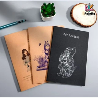 สมุดโน๊ต（36 แผ่น / 72 หน้า）ขนาด A4 A5 B5 ปกน้ำตาล ปกดำ มีเส้น 5PCS นักเรียนใช้จดบันทึก ใช้ในสำนักงาน งานประดิษฐ์ DIY