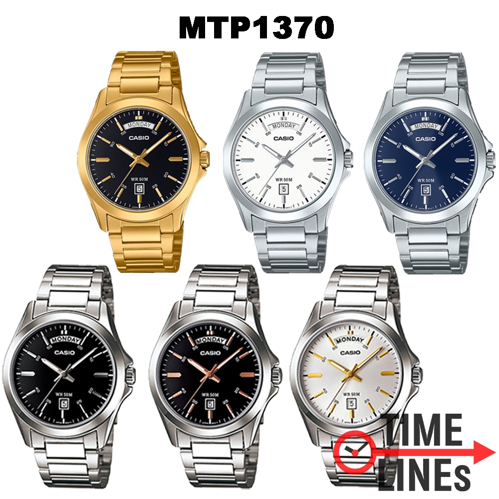 !!ประกัน1ปีและกล่อง CMG!!  CASIO ของแท้ รุ่น MTP-1370D MTP-1370L นาฬิกาข้อมือผู้ชาย MTP-1370 MTP1370