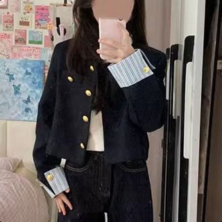 พร้อมส่ง✈️NovaMode🌸เสื้อโค้ท women สั้น สไตล์เกาหลี กระดุมทอ…