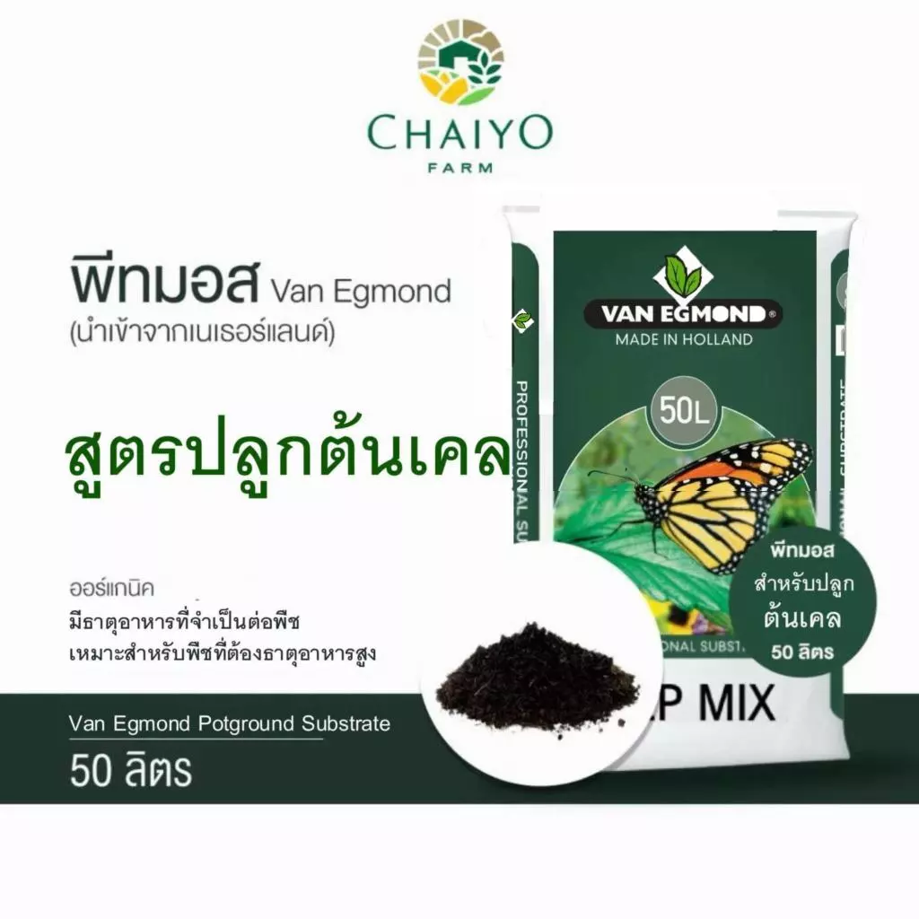 ดินปลูกเคล พีทมอส ปลูกเคล พืชที่ต้องการธาตุอาหารสูง 50 ลิตร สูตร VEP-Mix (นำเข้าเนเธอแลนด์) VAN EGMOND