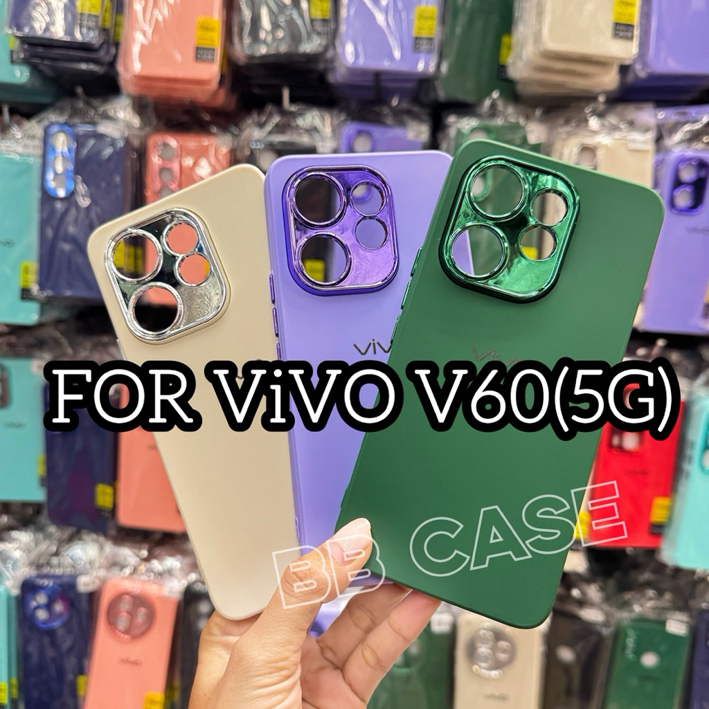 เคสกำมะหยี่สีพื้นโครเมี่ยมกล้อง รุ่น VIVO V60(5G) ตรงรุ่น (มี8สี)เคสกำมะหยี่สีพื้น สินค้าพร้อมจัดส่งในไทย