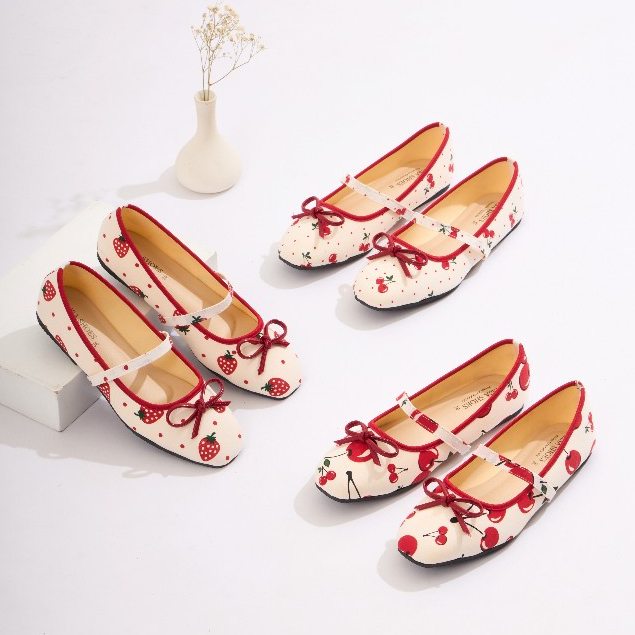 แมรี่เจน น่ารักมาก มาใหม่ 36-42 ลายผลไม้ แบรนด์ LisaShoes (L15) สวยดูน่ารัก ใส่สบายสุดๆงานคุณภาพ