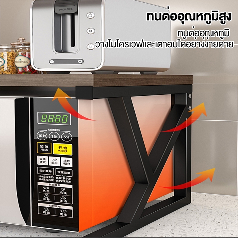 SP ชั้นวางไมโครเวฟ วางไมโครเวฟ อเนกประสงค์ 2/3 ชั้น เหล็ก+ไม้ วางเตาอบได้ 50กก. แข็งแรงทนทาน ทำให้เสถียร - รูปที่ 2
