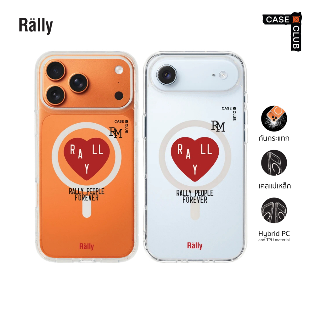 CaseClub เคสไอโฟน ซัมซุง เคสแม่เหล็ก ลาย Rally People Club Rally People Club ลายหัวใจ สำหรับ i17 Pro Max/i17 Pro/i Air