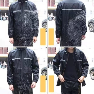 ชุดกันฝนอย่างดีหนาๆ เสื้อกันฝน แบบหนา เหนียว อย่างดี ทนทาน มีแถบสะท้อนแสง แยกเสื้อและกางเกง เสื้อกันฝนสำหรับผู้ใหญ่