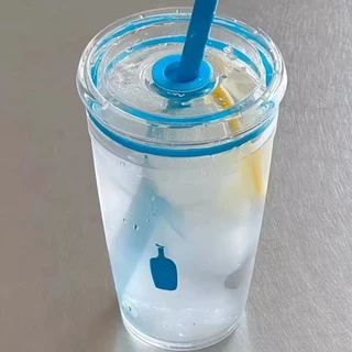 Blue Bottle Coffee Clear Cold Tumbler 450ml แก้วกาแฟพร้อมหลอด ฟรีสําหรับรถสํานักงาน