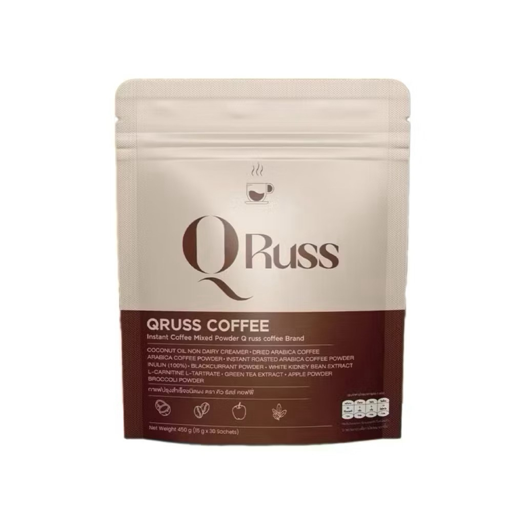 Q RUSS COFFEE กาแฟปรุงสำเร็จ คิว รัสส์ คอฟฟี่ 1 ห่อมี 30 ซอง