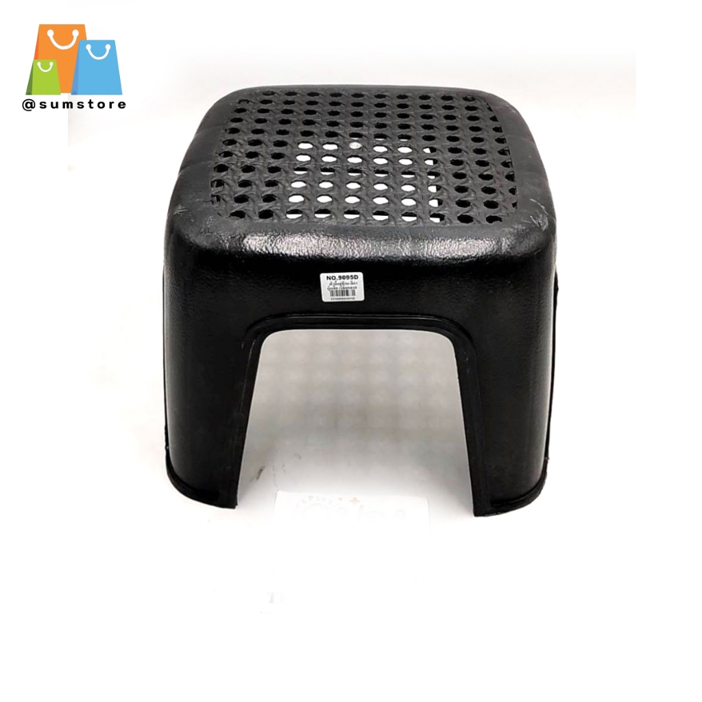 เก้าอี้แม่บ้าน ลายสาน สีดำ ซักผ้า ทรงเหลี่ยมจัตุรัส นั่งยอง เก้าอี้พลาสติก