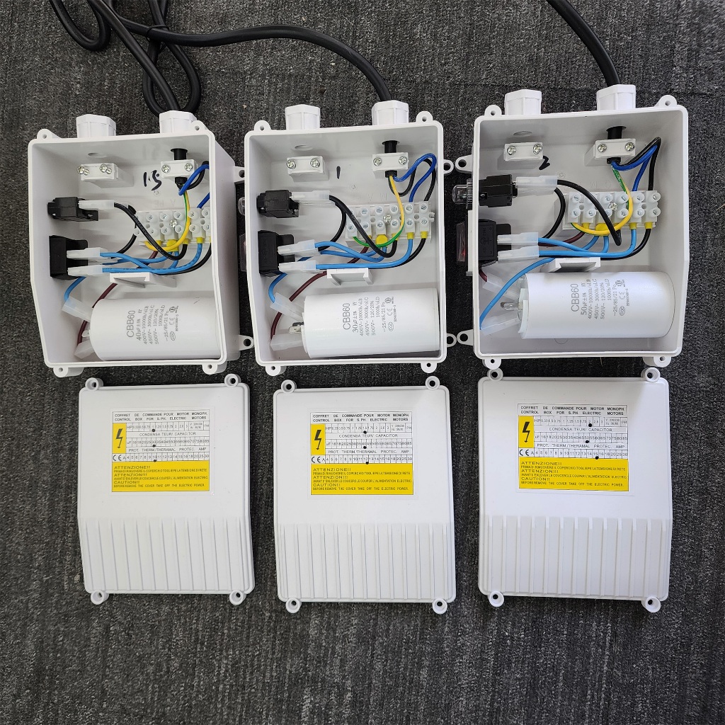 1/1.5/2แรง 50uF กล่องคอนโทรล กล่องควบคุมซับเมอร์ส ปั๊มบาดาล ซับเมิส ปั๊มน้ำบาดาล ปั้มน้ำบาดาล ( CONTROL BOX )
