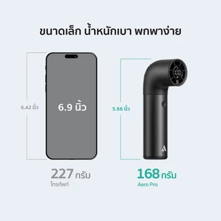 Aecooly พัดลมมือถือ Aero Pro ความจุ 3500mAh พัดลมพกพาดีไซน์พรีเมี่ยม แรงลมทรงพลัง จอ LED แสดงผล