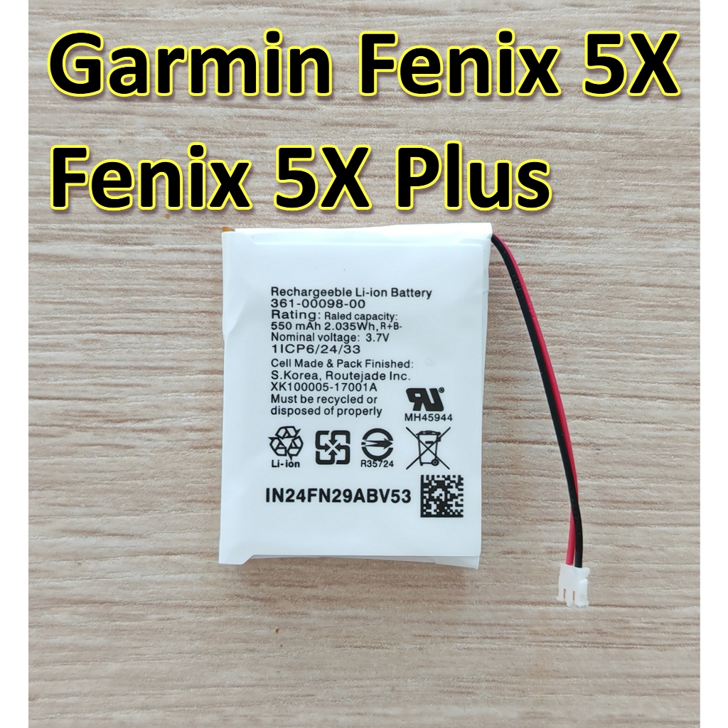 ⌚ แบตเตอรี่ For Garmin Fenix 5X / 5X Plus Battery Model 361-00098-00 SmarWatch