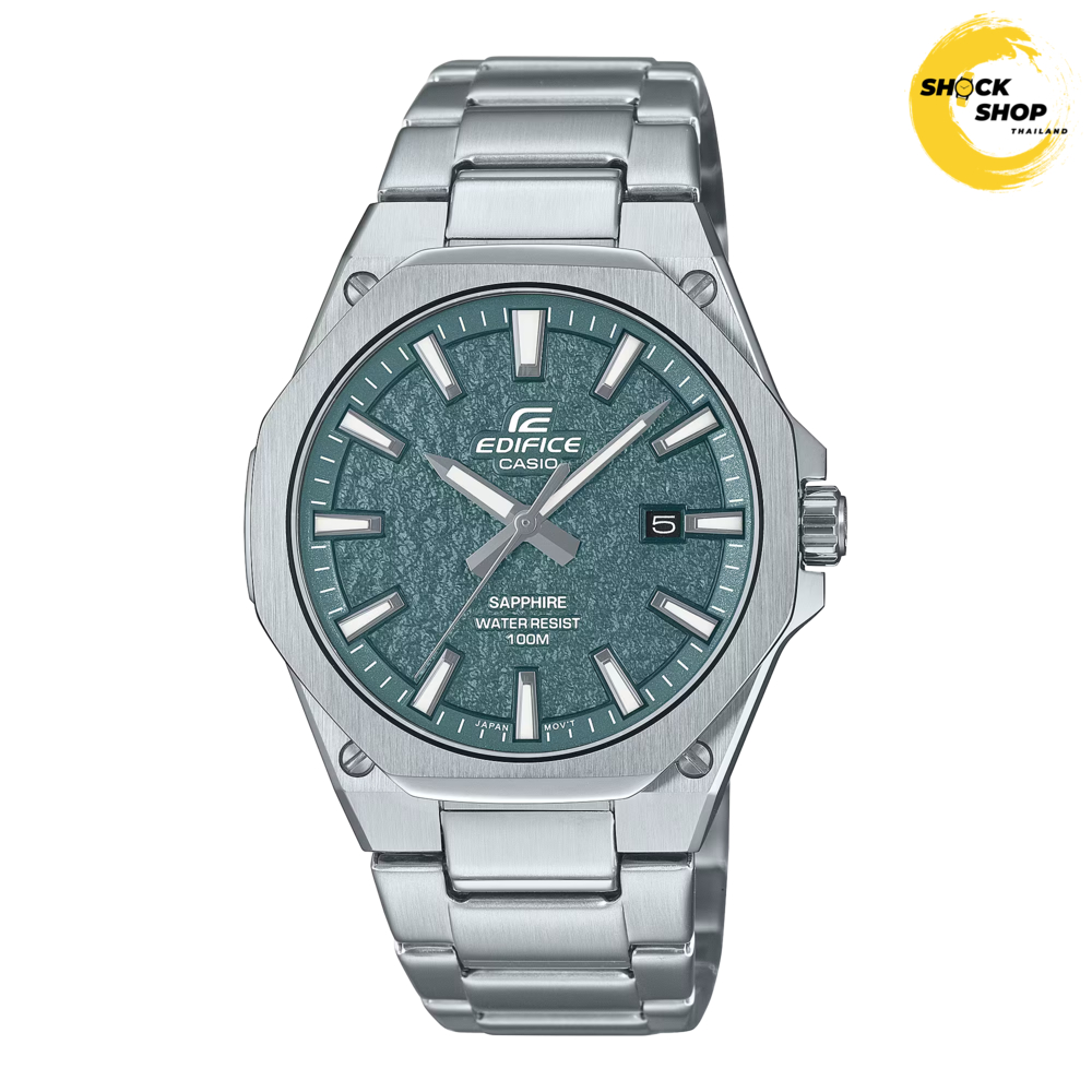 CASIO EDIFICE นาฬิกาข้อมือผู้ชาย รุ่น EFR-S108DE-3AV วัสดุสเตนเลสสตีล สีเขียว กระจกแซฟไฟร์ คาสิโอ