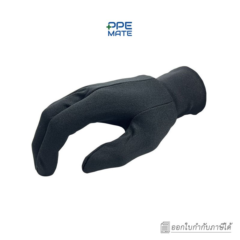 ถุงมือผ้าโพลีมีเกร็ดรัดข้อ สีดำ(12 คู่)| งานประกอบชิ้นส่วนอิเล็กทรอนิกส์ | งานทำความสะอาด