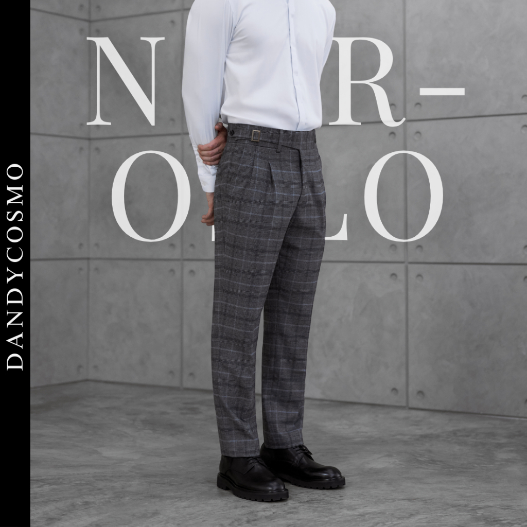 DANDY COSMO | กางเกง ลายตาราง สุดพรีเมียม Classic Pant รุ่น Noir-Oslo [ ✂️มีบริการตัดความยาว ]