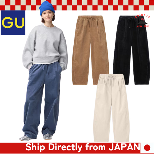 GU Corduroy Barrel Leg Easy Pants [ส่งตรงจากประเทศญี่ปุ่น ของแท้ 100%]