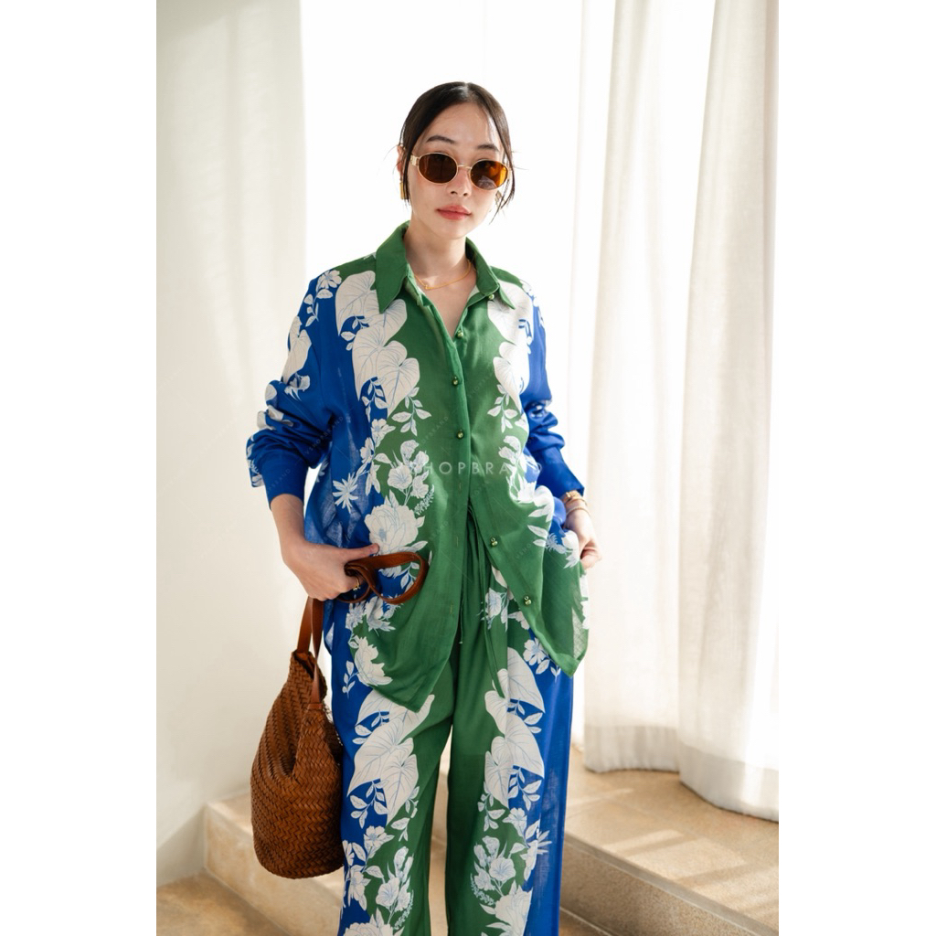ทักก่อนสั่ง  6021 ชุดเซท2ชิ้น  เสื้อเชิ้ตแขนยาว + กางเกงขายาว vshop – โปรปัง