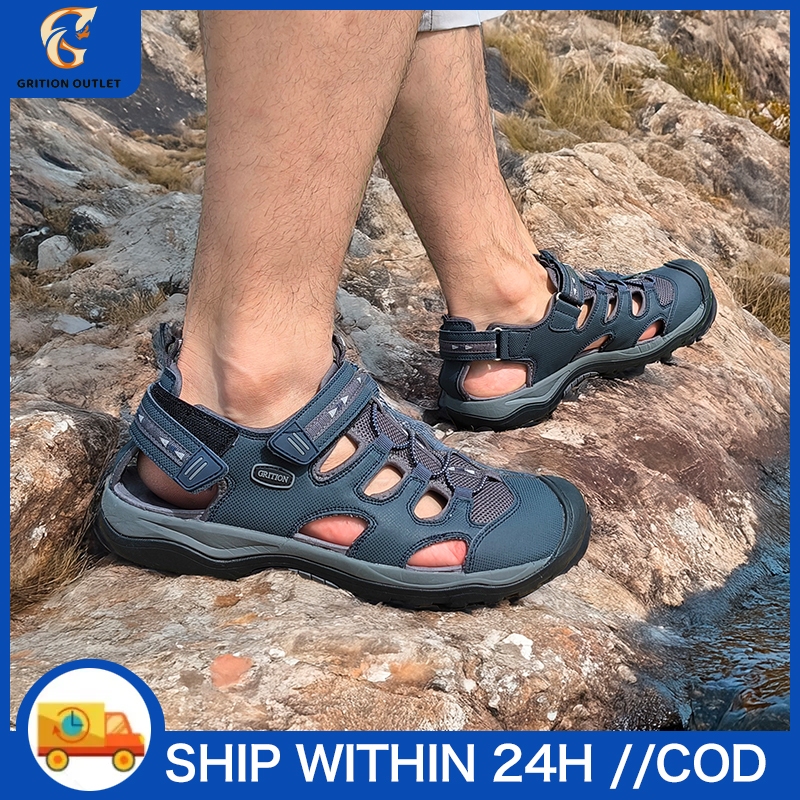 GRITION รองเท้าแตะกีฬาผู้ชาย รองเท้าน้ำเดินป่าและเดินกลางแจ้ง