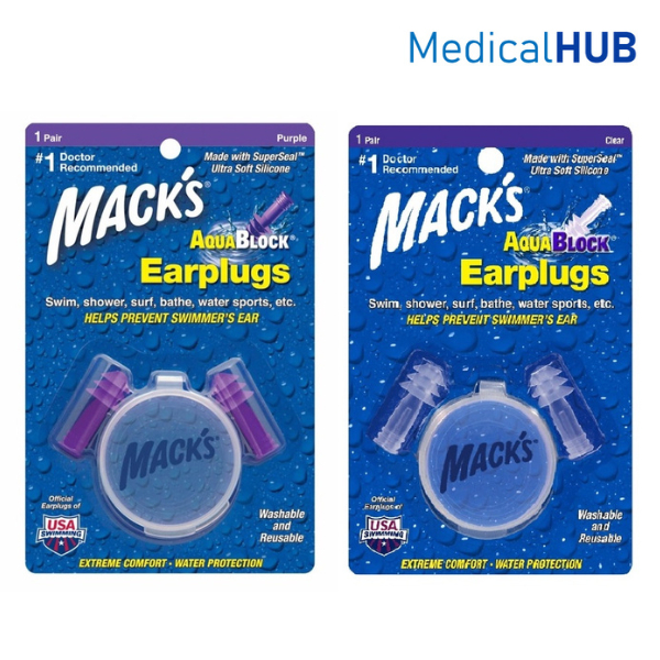 Mack’s Aqua Block Ear Plug ปลั๊กอุดหู ที่อุดหู กันน้ำ แบบซิลิโคน จำนวน 1 คู่