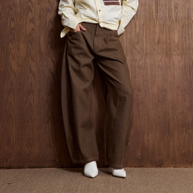 ZTN0113-P MOCHA MIST BARREL JEANS