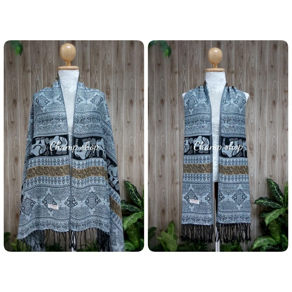 ผ้าพันคอ ผ้าคลุมไหล่ ลายช้าง เป็นของขวัญ ของฝากต่างชาติ