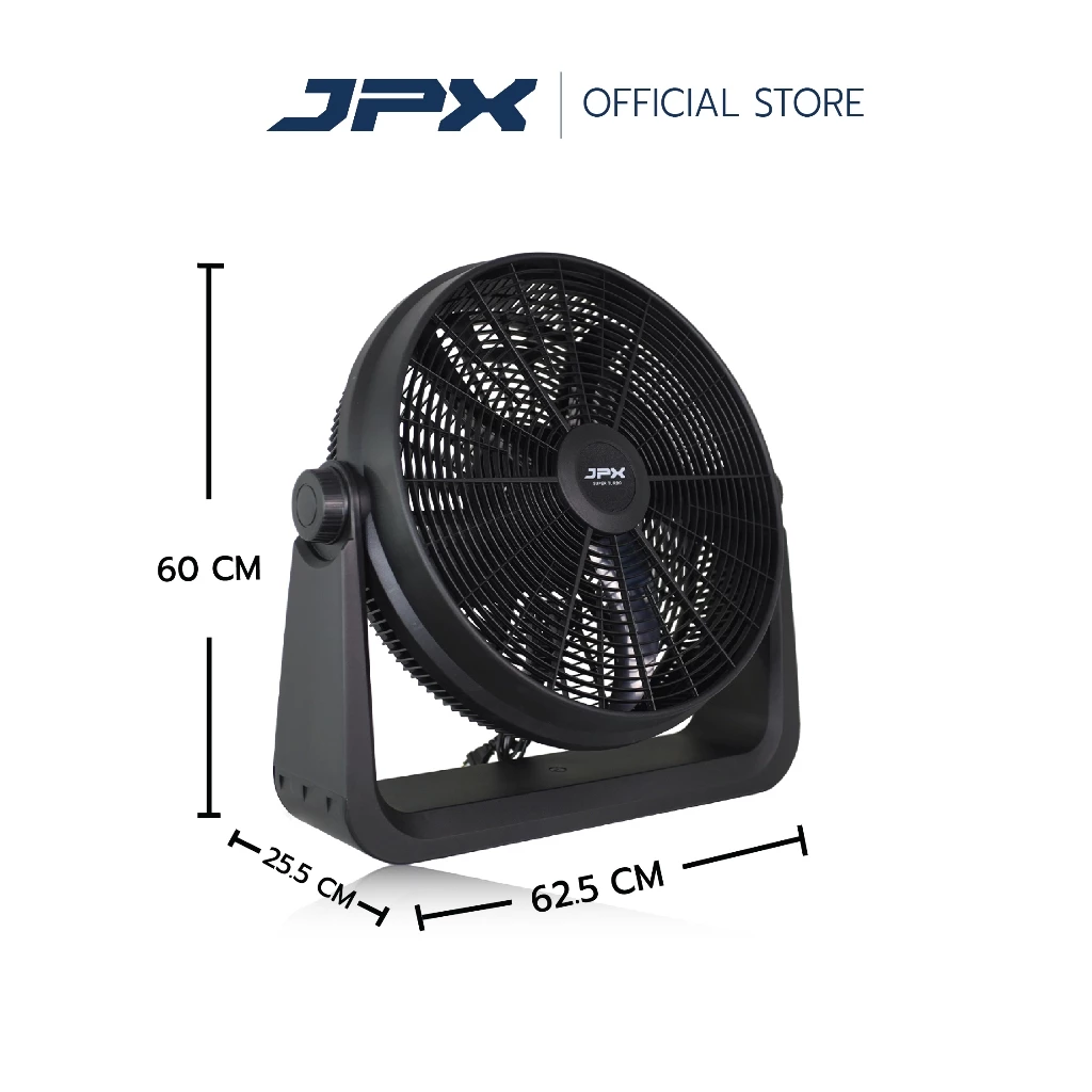 JPX พัดลม 20 นิ้ว SUPER TURBO สีดำ พัดลมแคมป์ปิ้ง ปรับความแรงได้ 3 ระดับ รับประกันสินค้า 3 ปี thumbnail 4
