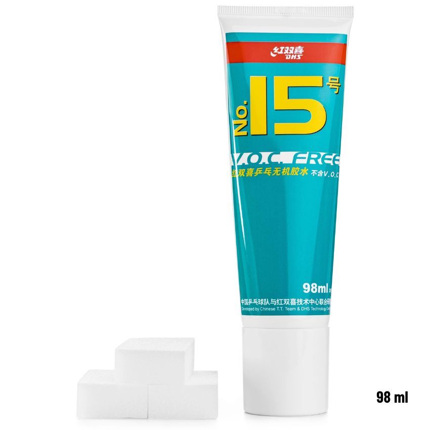 กาวติดยางปิงปอง DHS AG02 No.15 (98ml) + พร้อมฟองน้ำทากาว