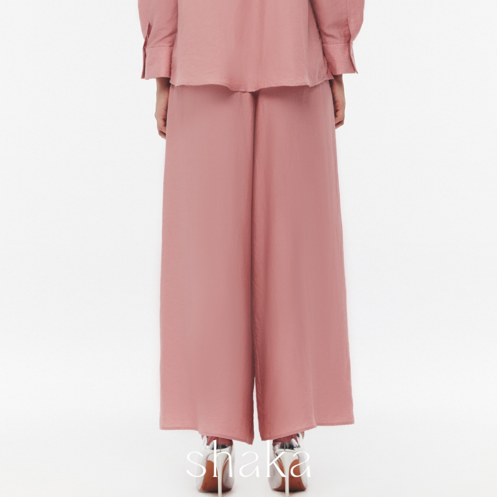 SS25 Shaka Bloom Pants กางเกงขายาว ทรงปลายขากว้าง ด้านหน้าจับจีบซ้อนกันสามจีบ (PINK) PN-8250119 — صورة 5