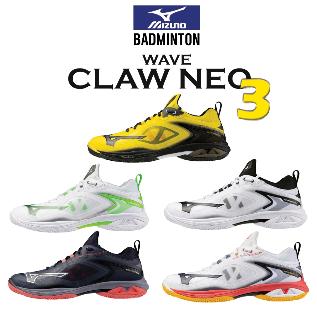 [รุ่น Signature] MIZUNO Badminton Wave claw neo 3 หน้ากว้าง รองเท้าแบด มิซูโน่