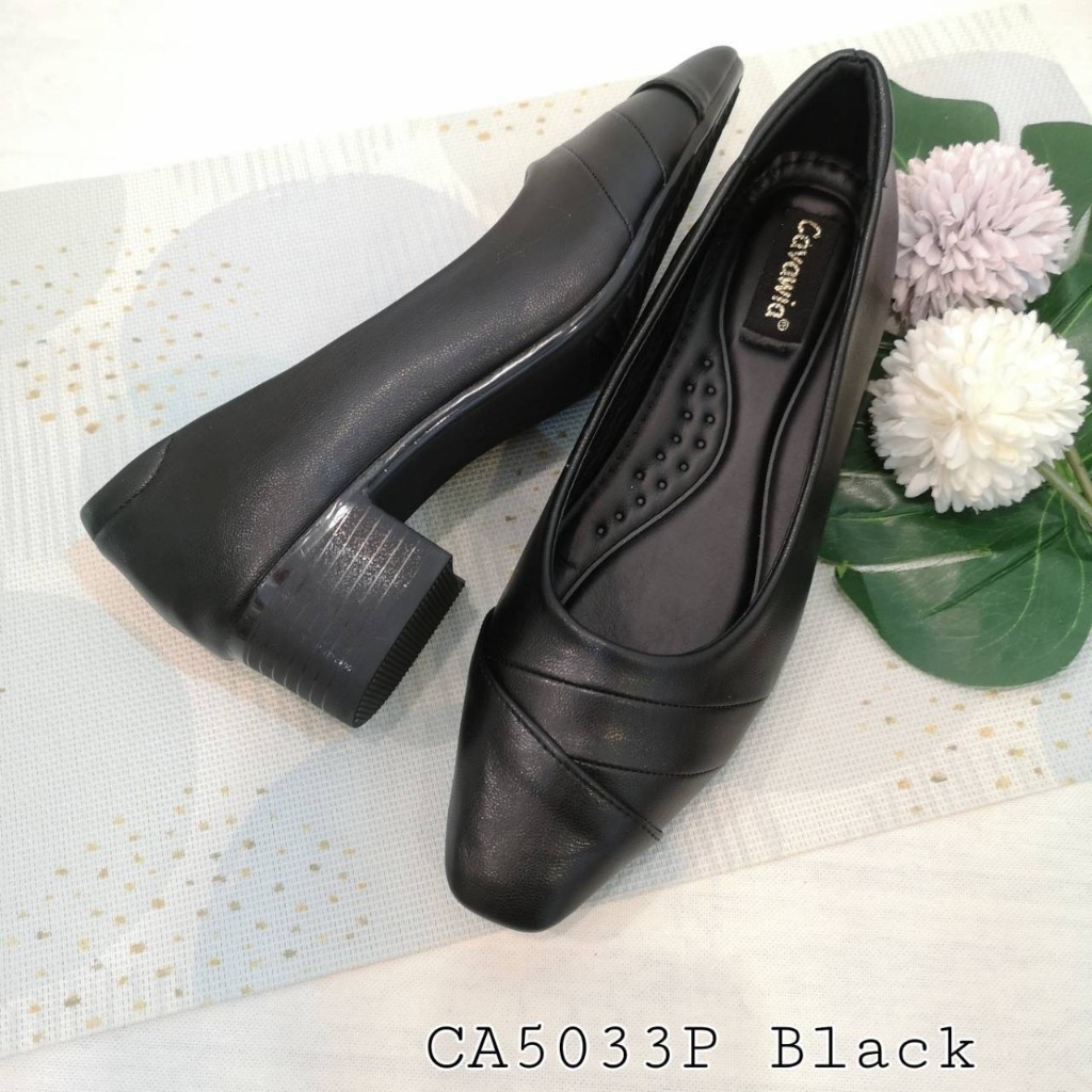 รองเท้าคัทชู ส้นใหญ่ สูง1.5นิ้ว  Cavawia  CA5033P