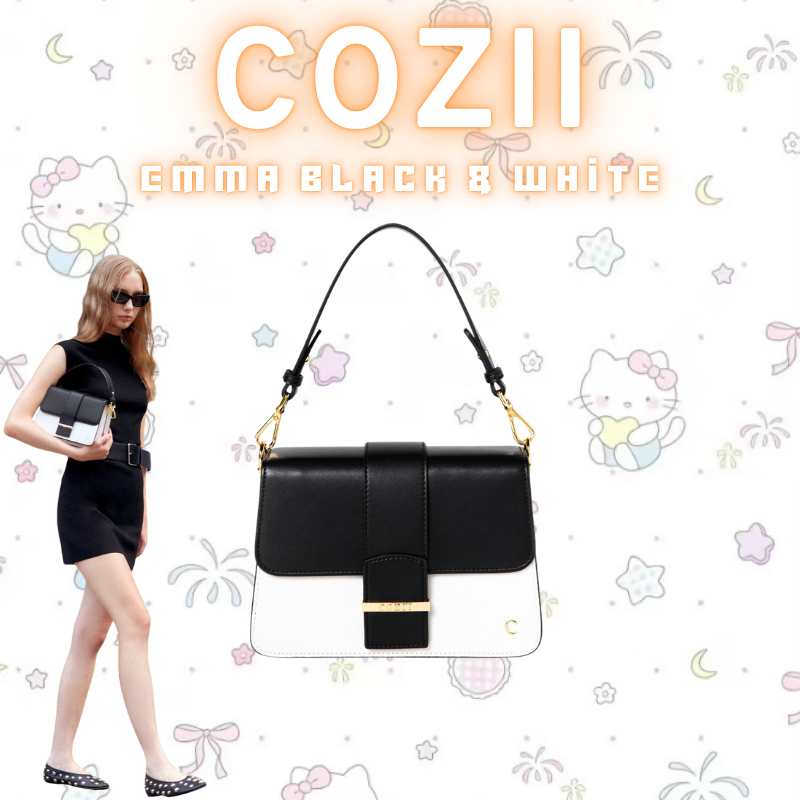 👜COZII BAG Emma Black & White💯ของแท้🚚พร้อมส่งทันที