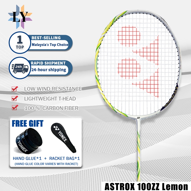 ASTROX-100ZZ Lemon ไม้แบดมินตันคาร์บอนแท่งเดียว G54U 26-30lbs ปอนด์ 83 กรัมผลิตในญี่ปุ่นพร้อมแพ็คฟรี