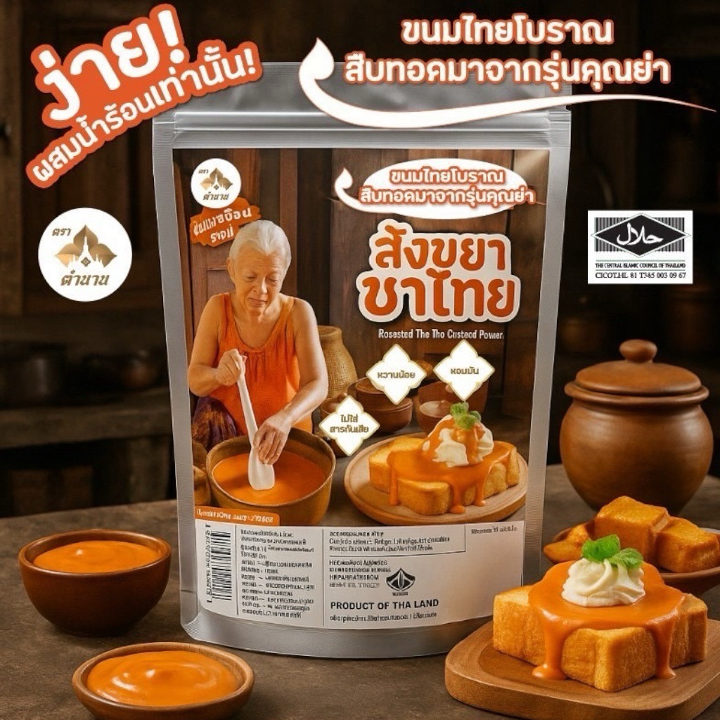 ไส้สังขยา ไส้สังขยาสำเร็จรูปชนิดผง มีฮาลาล เหมาะสำหรับทำขนม ทำง่าย แค่เติมน้ำร้อน (ขนาด 100 กรัม) - รูปที่ 2