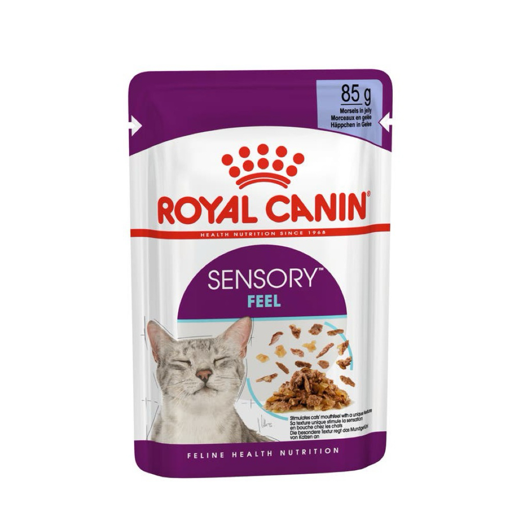 อาหารแมวโตกินยากRoyal Caninกระตุ้นการกินด้วยเนื้อสัมผัสเฉพาะ ชนิดเปียก(SENSORY™ FEEL Morsels in jell