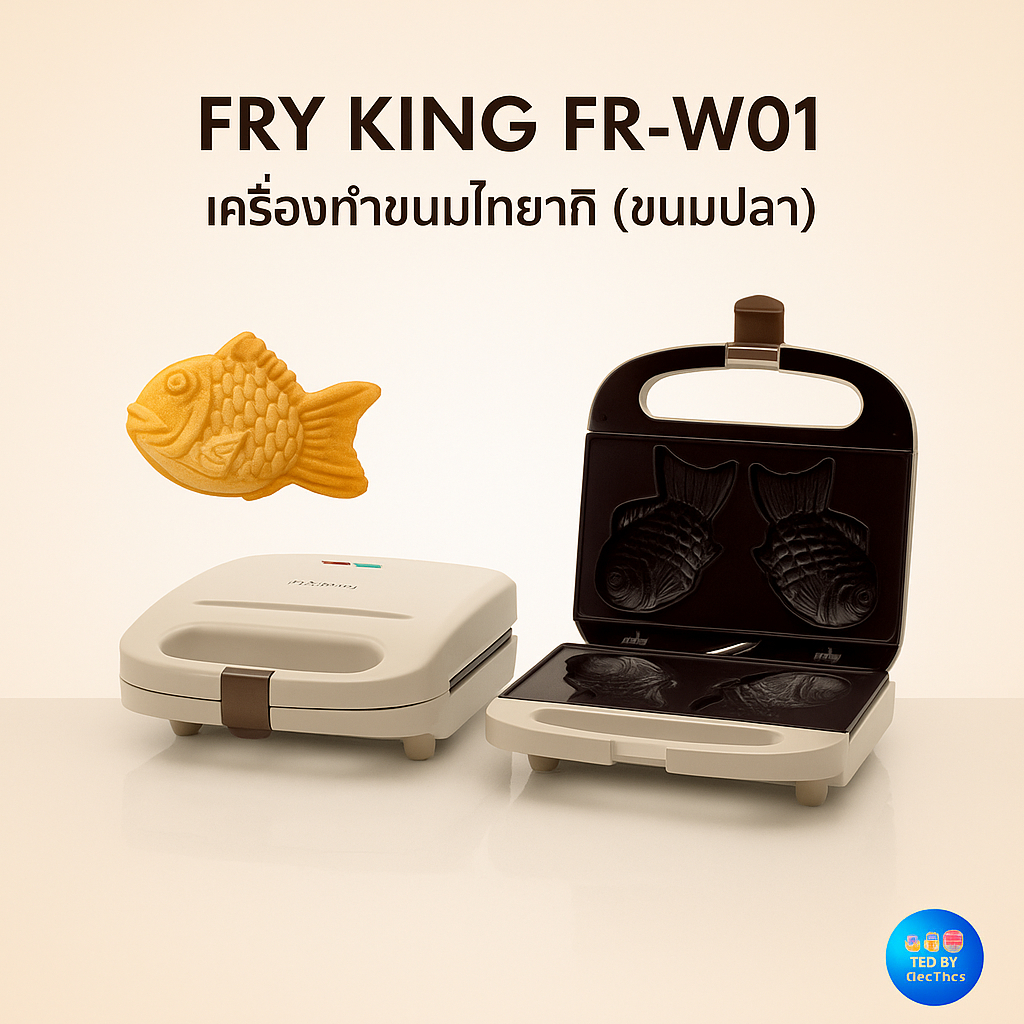 FRY KING FR-W01 เครื่องทำไทยากิ ขนมปลา ขนมญี่ปุ่น พิมพ์ Non-Stick ใช้ง่ายทำเองที่บ้าน
