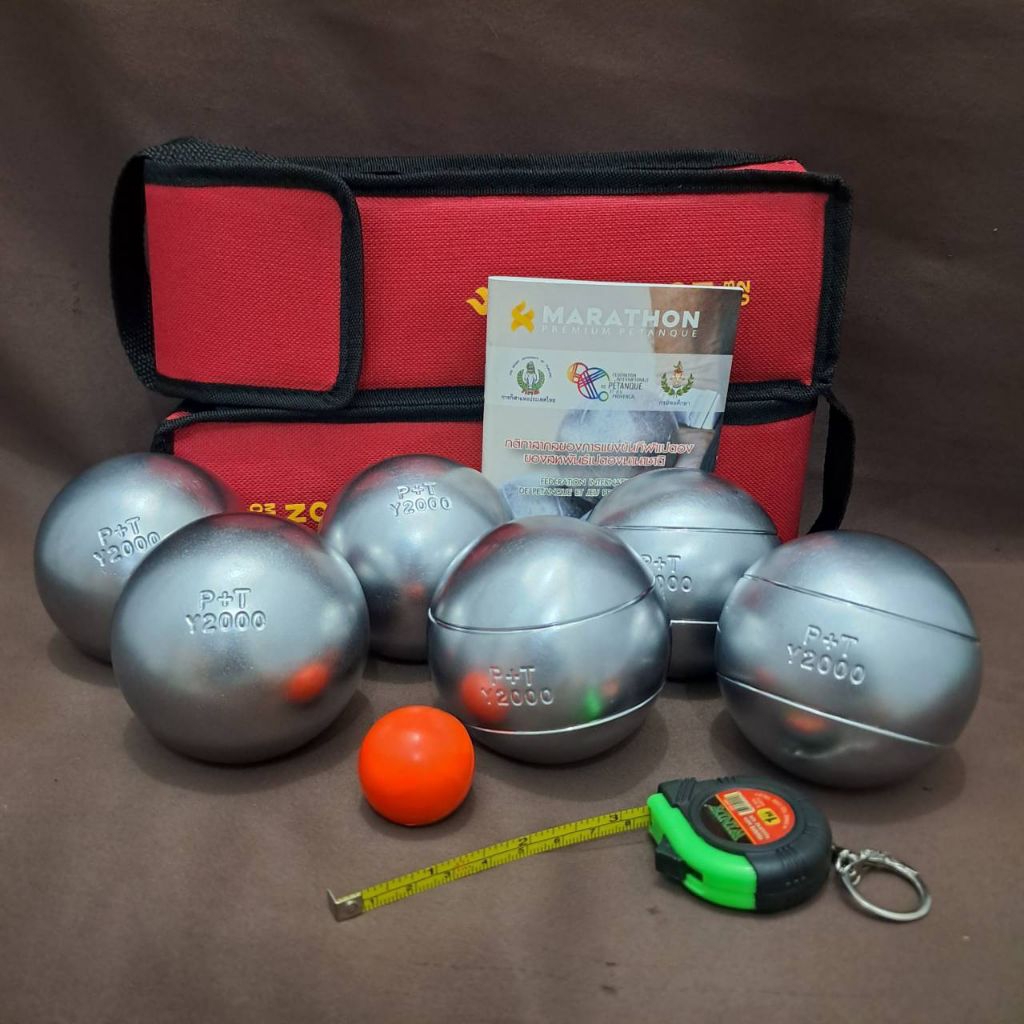 Marathon เปตอง มาราธอน PLUSTONG Y2000 พลัสตอง ลูกเปตอง สำหรับแข่งขัน ฝึกซ้อม วัสดุโลหะชุบฮาร์ดโครม ม
