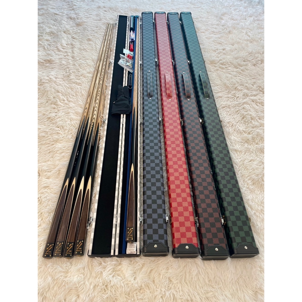 ไม้คิวสนุกเกอร์ 5 จำปาหัวคิว 8.3-9 มิล ท่อนเดียวพร้อมกล่องและอุปกรณ์ Snooker