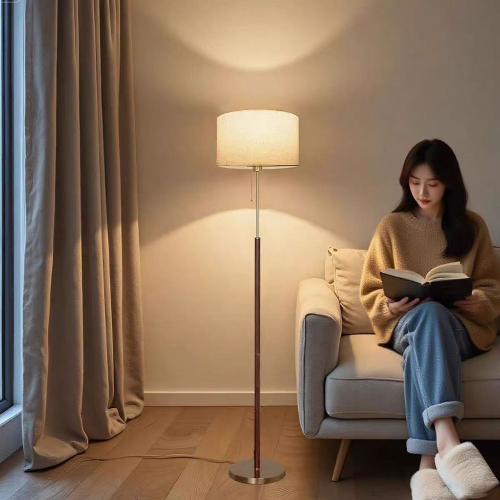 🎃🎃โคมไฟพื้น LED รีโทร โซฟาห้องนั่งเล่น โคมไฟข้างเตียงห้องนอน ไฟบรรยากาศระดับสูงหรู
