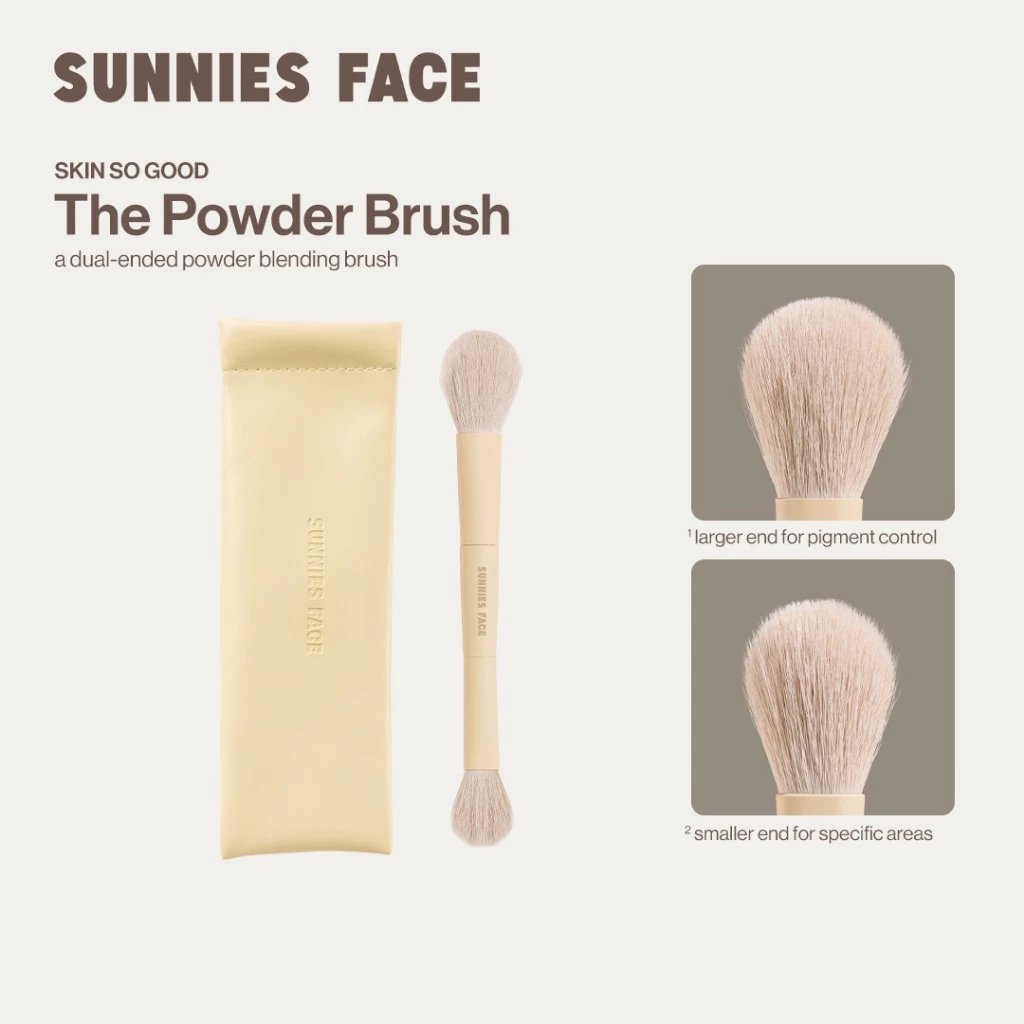 Sunnies Face The Powder Brush [แปรงปัดแป้งสองหัว สำหรับเบลนด์แป้ง]