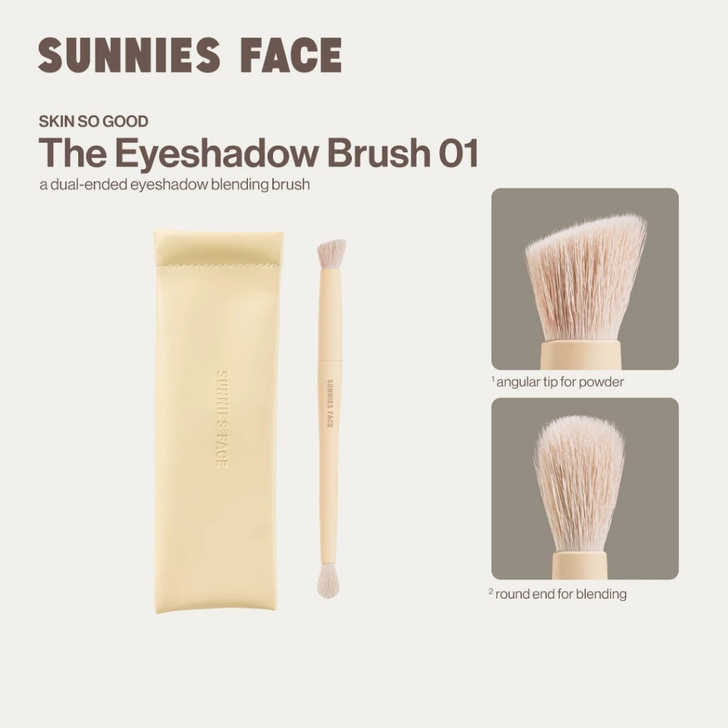 Sunnies Face The Eyeshadow Brush 01 [แปรงอายแชโดว์สองหัว สำหรับเบลนด์อายแชโดว์]