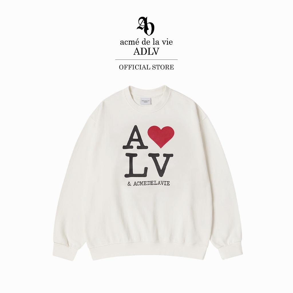 ADLV [acme de la vie] เสื้อแขนยาว รุ่น Love Adlv Sweatshirt Cream (50022SLVSWU_F5CMXX)